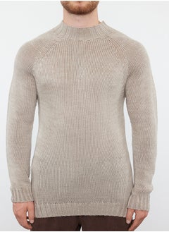 trendyol Stone Slim Half Turtleneck Raglan Sleeve Plain Basic Knitwear Sweater TMNAW25KZ00002  - Image 3