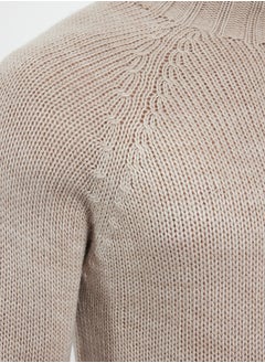 trendyol Stone Slim Half Turtleneck Raglan Sleeve Plain Basic Knitwear Sweater TMNAW25KZ00002  - Image 4