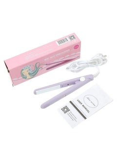 2In1 Mini Hair Straightener Portable Ceramic Flat Curling Iron Hair Curlers For Women Short Hair Bangs Beard(Us Plugpurple)