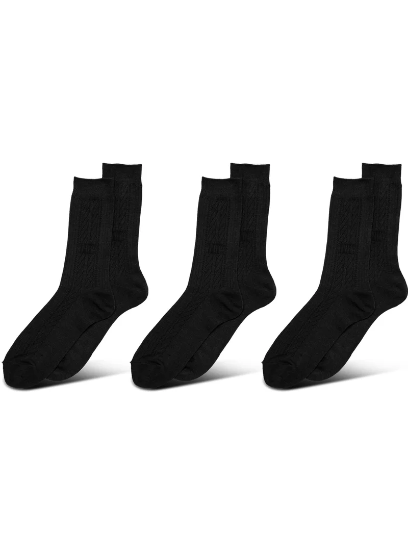 AMPM MEN'S FORMAL SOCKS (PACK OF 3) - BLACK
