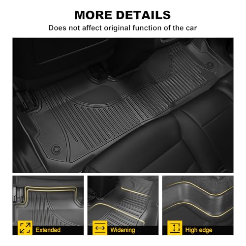 TTX LIGHTING Floor Mats & Cargo Liner Fit for Honda CRV CR-V 2012-2016 LX, SE & EX (Not Fit EX-L & Touring Models) - All Weather Protection Car Floor Liners with Trunk Mat - 1st and 2nd Row Full Set Car Mats Black - Image 4