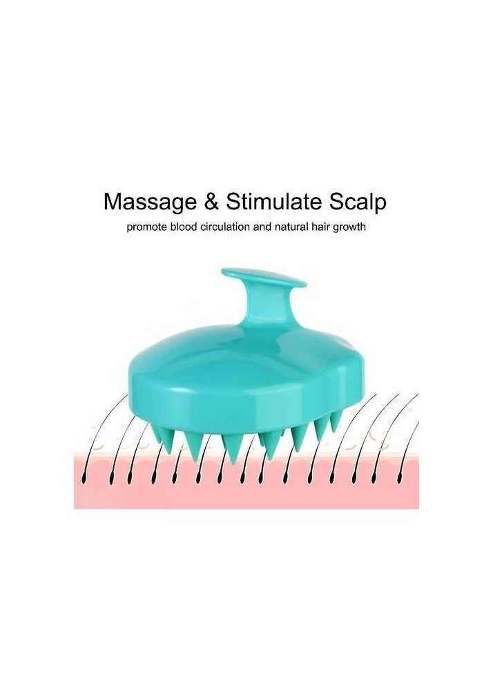 Panvil Set of 2 Silicone Scalp Massager Shampoo Brushes for Hair Growth & Deep Cleaning – Soft Bristles, Manual Head Scrubber for Wet & Dry Hair - Multicolor - Image 3