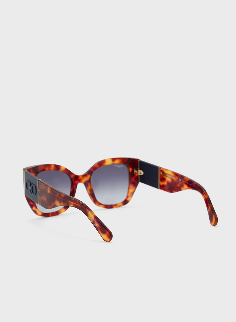 FERRAGAMO Modified Rectangle Oversized Sunglasses