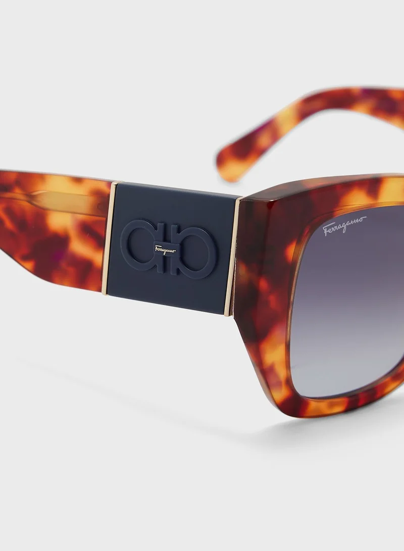 FERRAGAMO Modified Rectangle Oversized Sunglasses