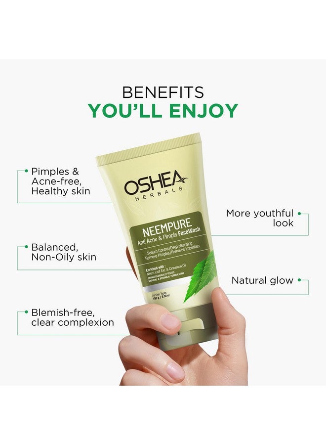 Oshea Herbals Neempure Anti Acne & Pimple Gel Face Wash for Men and Women | Deep Cleansing with Neem Extract & Cinnamon Oil | Controls Sebum, Removes Impurities & Pimples - 50gm - Image 5