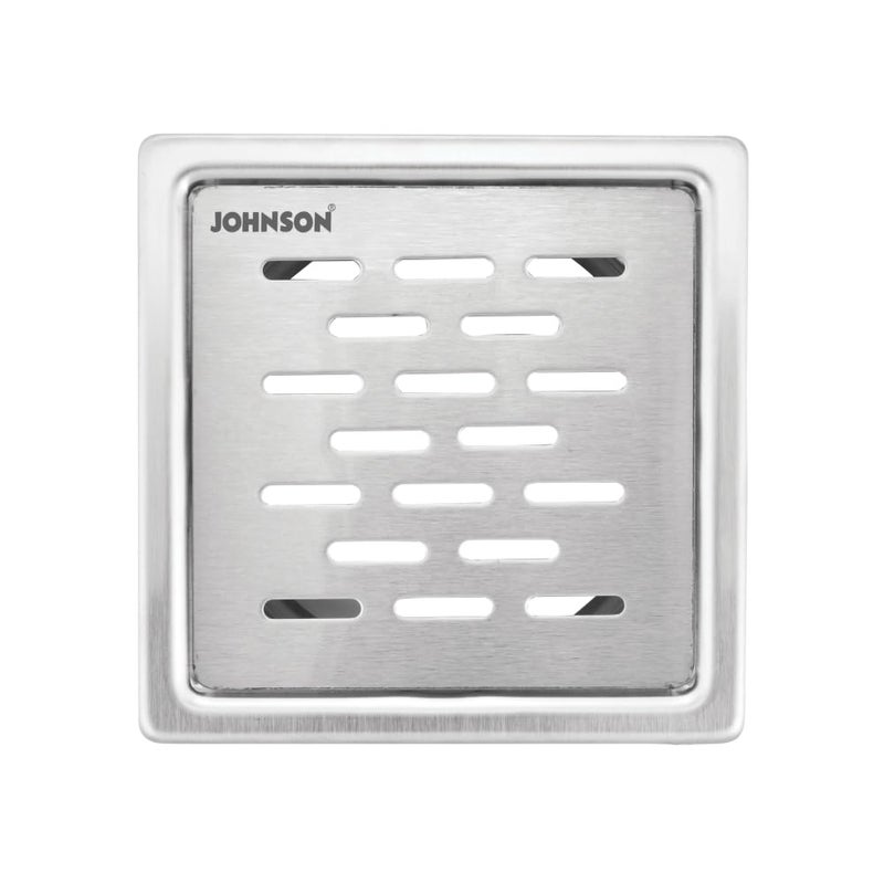 Johnson Bathrooms Johnson Jazz 6x6 inches Square Floor Drain | SS304 Grade Floor Trap Jali/Drain Cover| Anti-Rust, Matt/Satin Finish | 2 Year Warranty (T3181S2 - Stainless Steel) - Image 3