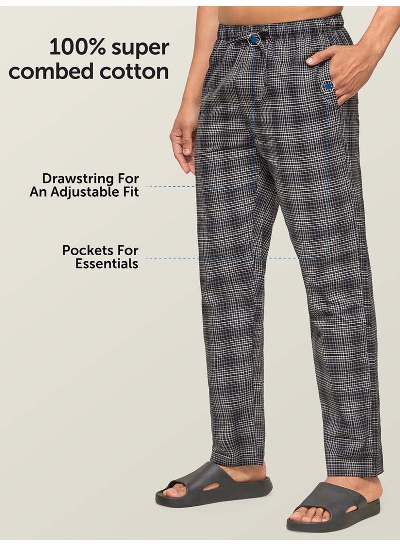 اكس واي اكس اكس بيجامة رجالية من XYXX مصنوعة من القطن الممشط الممتاز بنقشة المربعات [عبوة من قطعة واحدة] - Image 5