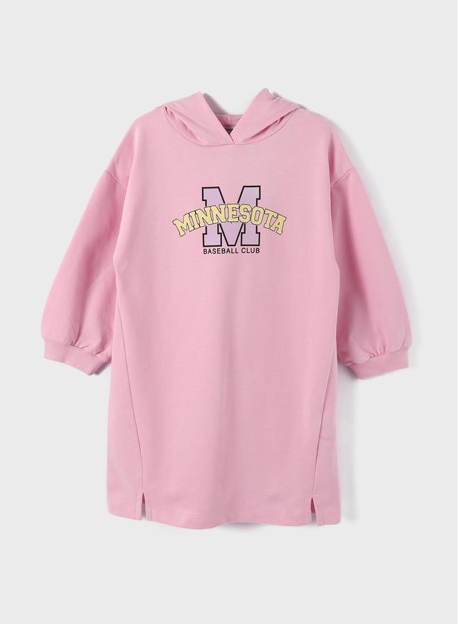 LC WAIKIKI Girls'  printed  hooded sweatshirt  M letter  - Image 1