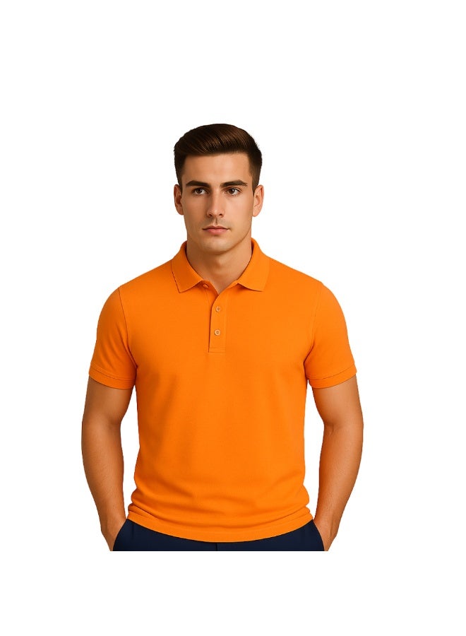 برينت شوب فور مي تيشيرت بولو رجالي | نسيج قرص العسل ٢٤٠ جرام لكل متر مربع | تيشيرت قطني خالص بقصّة عادية بألوان أساسية | مريح وأنيق للارتداء اليومي - Image 2