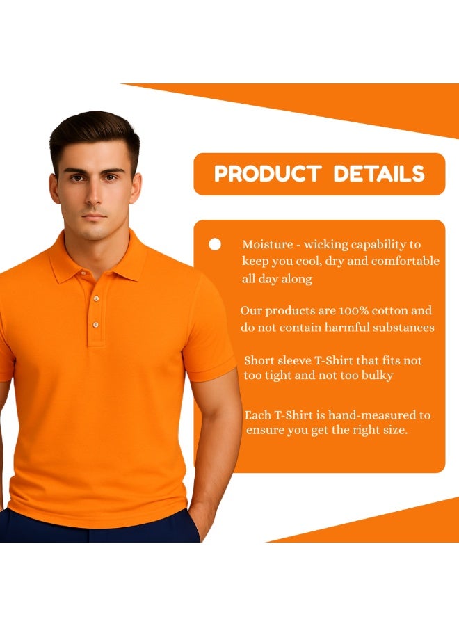 برينت شوب فور مي تيشيرت بولو رجالي | نسيج قرص العسل ٢٤٠ جرام لكل متر مربع | تيشيرت قطني خالص بقصّة عادية بألوان أساسية | مريح وأنيق للارتداء اليومي - Image 3