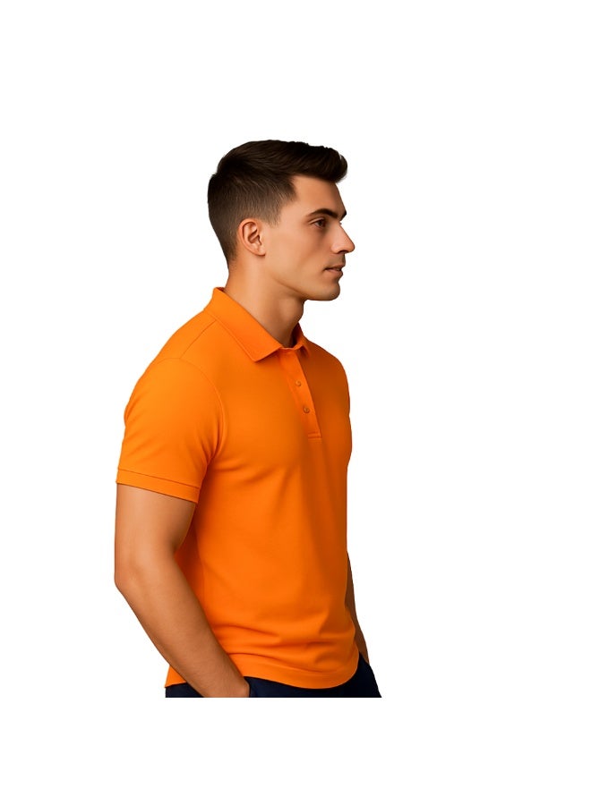 برينت شوب فور مي تيشيرت بولو رجالي | نسيج قرص العسل ٢٤٠ جرام لكل متر مربع | تيشيرت قطني خالص بقصّة عادية بألوان أساسية | مريح وأنيق للارتداء اليومي - Image 4