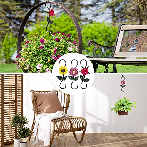 Kitwinney S Hooks for Hanging Plants, Set of 3 Black Metal Plant Hangers, Beautiful and Vivid Plant Hook for Garden Planters, Flower Baskets, Pots, Bird Feeders Outdoor Indoor - Image 3