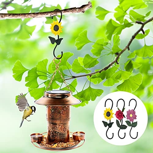 Kitwinney S Hooks for Hanging Plants, Set of 3 Black Metal Plant Hangers, Beautiful and Vivid Plant Hook for Garden Planters, Flower Baskets, Pots, Bird Feeders Outdoor Indoor - Image 2