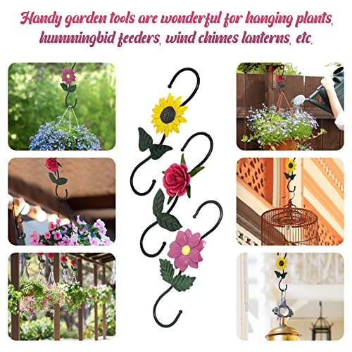 Kitwinney S Hooks for Hanging Plants, Set of 3 Black Metal Plant Hangers, Beautiful and Vivid Plant Hook for Garden Planters, Flower Baskets, Pots, Bird Feeders Outdoor Indoor - Image 5