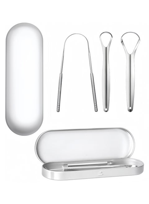 3 PCS Stainless Steel Tongue Scraper, Tongue Cleaner