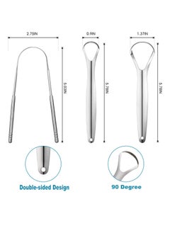 Generic 3 PCS Stainless Steel Tongue Scraper, Tongue Cleaner  - Image 2