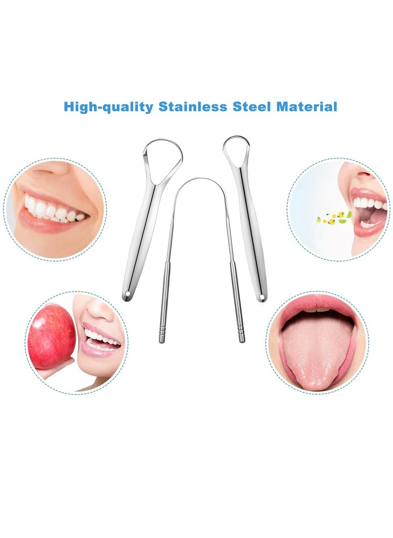 3 PCS Stainless Steel Tongue Scraper, Tongue Cleaner