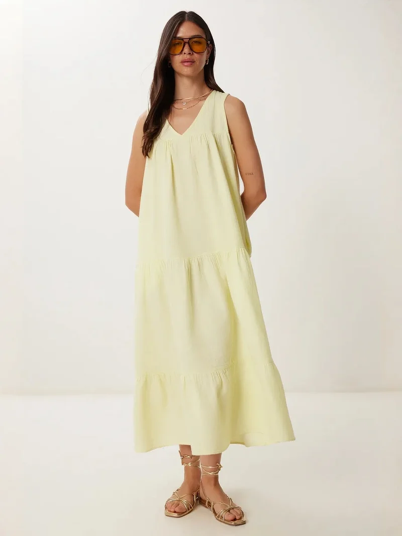 السعادة في إسطنبول ISTANBUL Frilly V-Neck Midi Dress