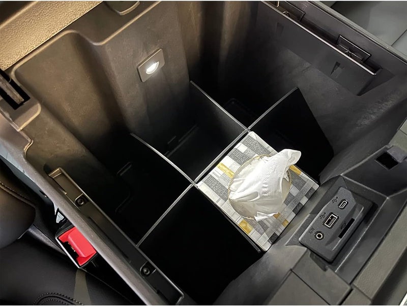 TACOBRO Center Console Organizer Dividers for 2019-2022 GMC Sierra/Chevy Silverado 1500 & 2020-2023 2500HD/3500HD - Image 5