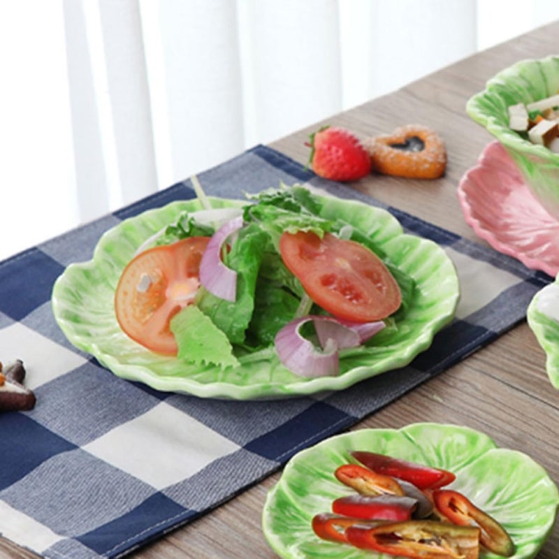 Cabilock 1 Set Rabbit Cabbage Bowl Pasta Easter Serving Bowl Soup Ceramic Appetizer Plate Novelty Funny Fruit Bowl Ceramic Dessert Bowl Sauce Plate Trays Ceramics Mustard Greens Nut Student 15X10CM - Image 4