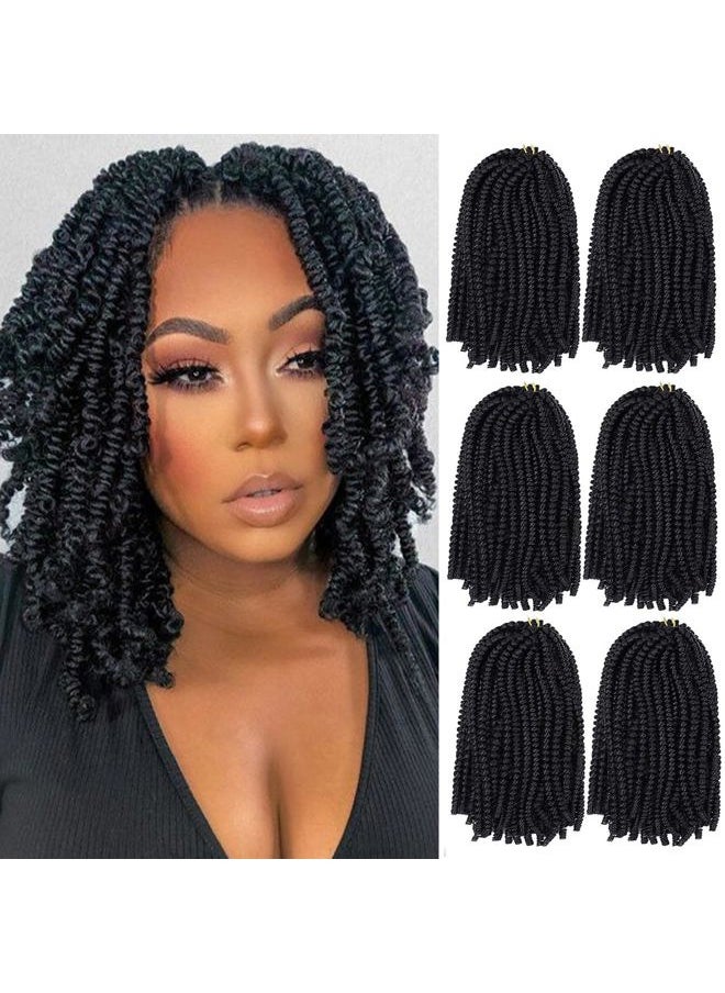 ROKTRESS - Spring Twist Hair 8 Inch Spring Twist Crochet Hair 6 Packs Spring Twist Braiding Hair For Butterfly Locs Soft Locs Low Temperature Synthetic Fiber Fluffy Hair Extensions (8 Inch,1#) - Image 1