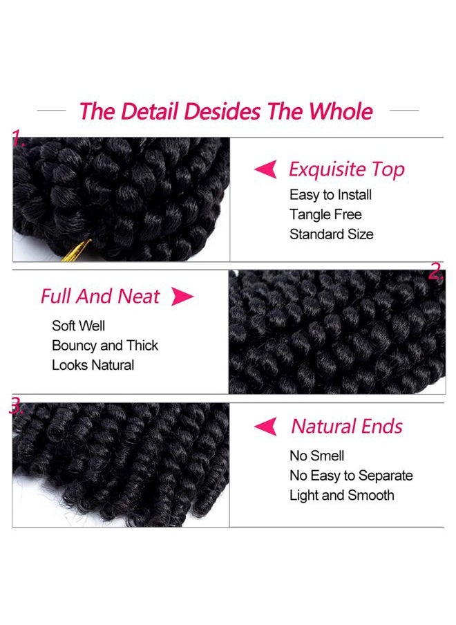 ROKTRESS - Spring Twist Hair 8 Inch Spring Twist Crochet Hair 6 Packs Spring Twist Braiding Hair For Butterfly Locs Soft Locs Low Temperature Synthetic Fiber Fluffy Hair Extensions (8 Inch,1#) - Image 1