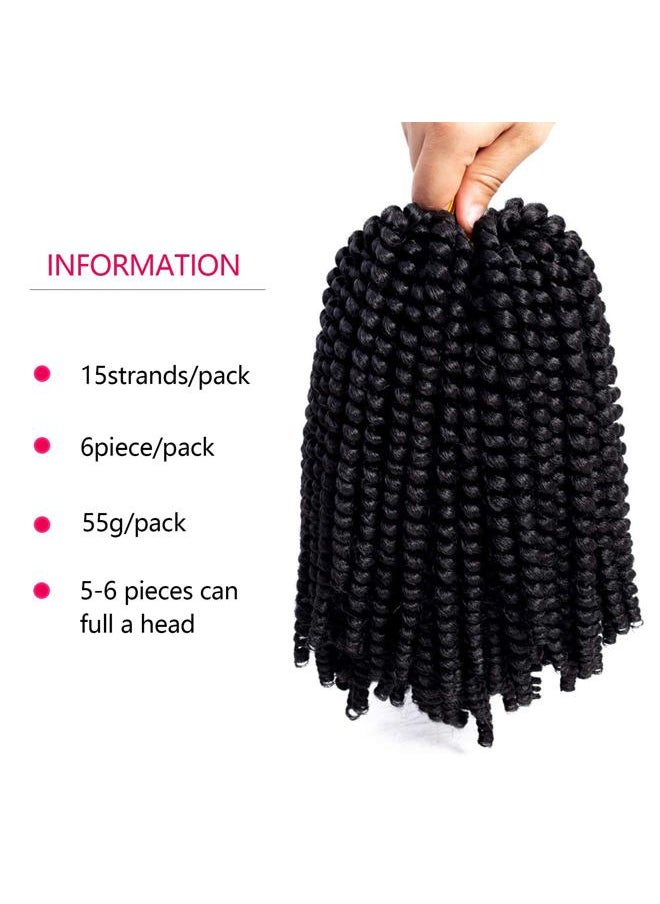 ROKTRESS - Spring Twist Hair 8 Inch Spring Twist Crochet Hair 6 Packs Spring Twist Braiding Hair For Butterfly Locs Soft Locs Low Temperature Synthetic Fiber Fluffy Hair Extensions (8 Inch,1#) - Image 1