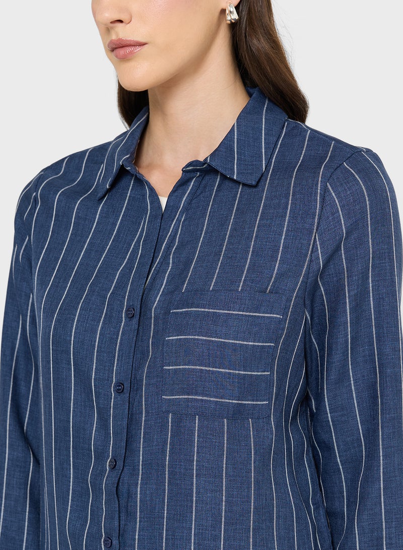 VERO MODA ODETTE Long Sleeve Button Down V-NECK SHIRT - Image 4