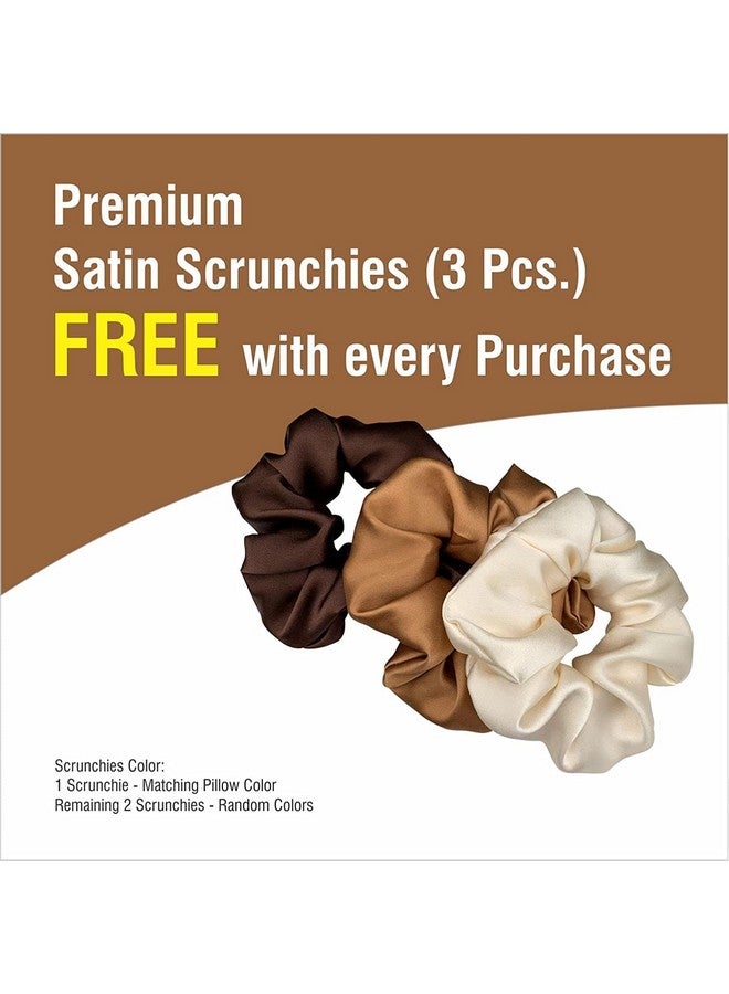 GO WELL Satin Silk Solid Pillow Cover For Hair And Skin 2 Piece With 3 Piece Satin Scrunchies For Women|Silk Pillow Covers With Envelope Closure End Design|Silk Pillow Cases(Light Purple)600 Tc - Image 2