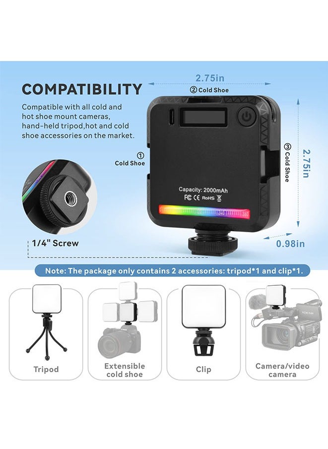 Muyixin - LED Video Light Photography Fill-in Lamp 360°Full Color Portable CRI 95+ 2500K-9000K Photography Light with 1/4”Screw Thread,3 Cold Shoe,20 Light Effects, Built-in 2000mAh Rechargeable Battery for Vid - Image 1