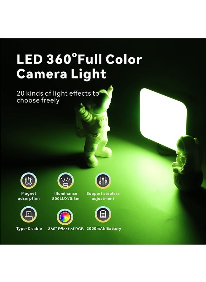 Muyixin - LED Video Light Photography Fill-in Lamp 360°Full Color Portable CRI 95+ 2500K-9000K Photography Light with 1/4”Screw Thread,3 Cold Shoe,20 Light Effects, Built-in 2000mAh Rechargeable Battery for Vid - Image 1