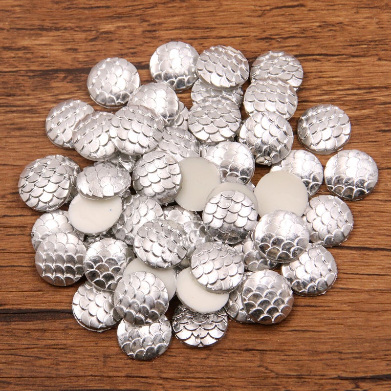 Generic DIY Time Gem Accessories Multicolor Gradients Fish Scale Resin Patches Round 9 12mm 