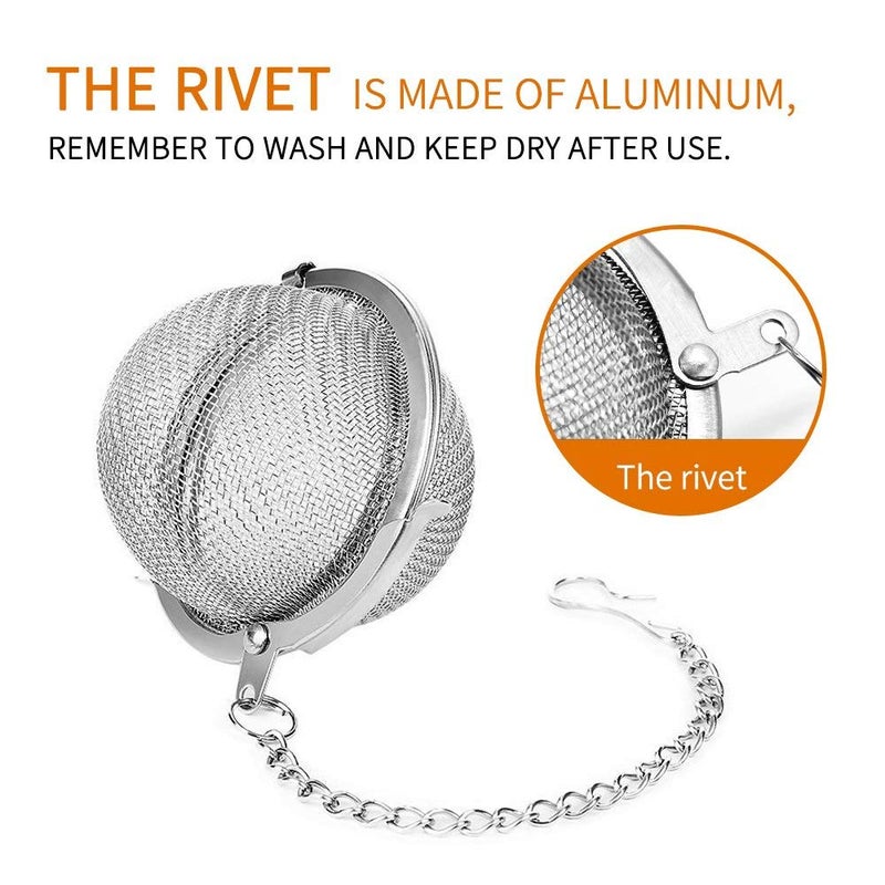 Fu Store 2pcs Stainless Steel Mesh Tea Ball 2.1 Inch Tea Strainers Tea Infuser Strainer Filters for Tea - Image 4