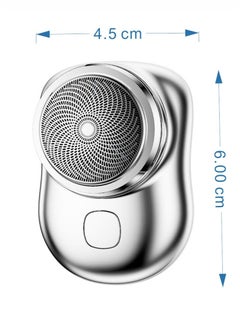 mini shaver portable electric shaver, new pocket portable electric shaver 2023, men rechargeable travel shaver electric shaver (silver)
