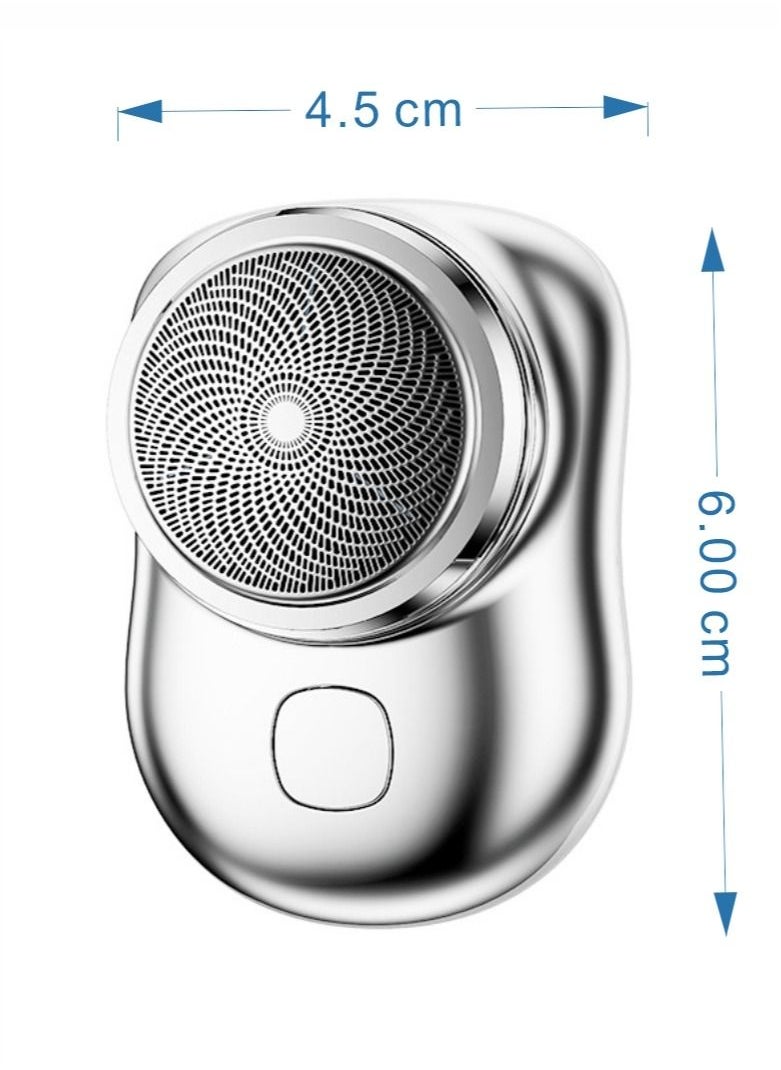 Generic - mini shaver portable electric shaver, new pocket portable electric shaver 2023, men rechargeable travel shaver electric shaver (silver) - Image 1