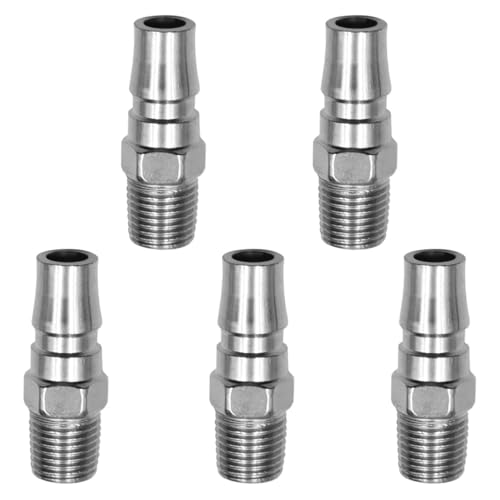 TorSor 5 Pack Air Compressor Hose Fittings PM20 to 1/4" BSP Thread Adapter Quick Release Pneumatic Connector for Industrial Brad Nailer Combo Kit Airline Airbrush System Automotive Tire Compressors - Image 1