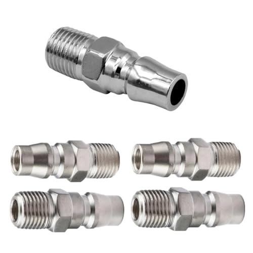 TorSor 5 Pack Air Compressor Hose Fittings PM20 to 1/4" BSP Thread Adapter Quick Release Pneumatic Connector for Industrial Brad Nailer Combo Kit Airline Airbrush System Automotive Tire Compressors - Image 5