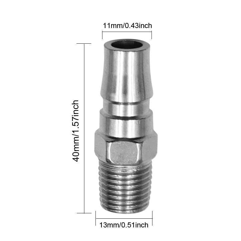 TorSor 5 Pack Air Compressor Hose Fittings PM20 to 1/4" BSP Thread Adapter Quick Release Pneumatic Connector for Industrial Brad Nailer Combo Kit Airline Airbrush System Automotive Tire Compressors - Image 2