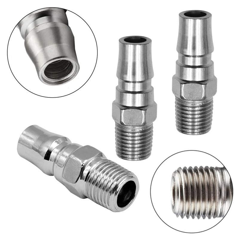 TorSor 5 Pack Air Compressor Hose Fittings PM20 to 1/4" BSP Thread Adapter Quick Release Pneumatic Connector for Industrial Brad Nailer Combo Kit Airline Airbrush System Automotive Tire Compressors - Image 3