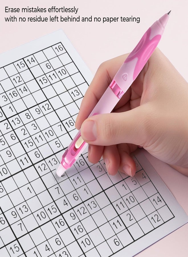 ام اند جي مجموعة أقلام جل قابلة للمسح والسحب من إم آند جي، 3 قطع، قلم حبر أسود 0.5 مم، قلم برأس دقيق قابل للمسح، يزيل الأخطاء، مقبض مريح ممتاز لتدوين الملاحظات وحل الكلمات المتقاطعة. - Image 4