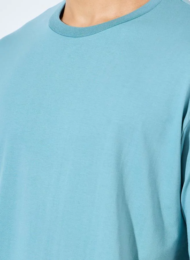Styli Cotton Rich Oversized T-Shirt with Crew Neck