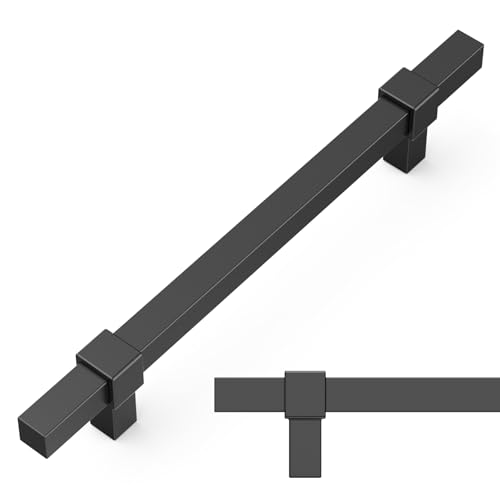 Amerdeco 10 Pack 5 Inch 128mm Matte Black Cabinet Pulls Zinc Alloy Heavy Duty Modern Kitchen Cabinet Handles Drawer Pulls Hardware for Cabinets Cupboard Dresser Wardrobe ZH0087 - Image 1