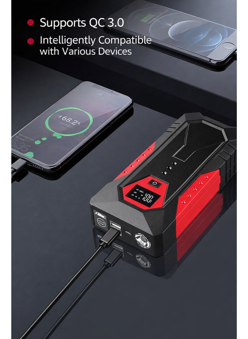 Car Jump Starter with Power Bank 18000mAh 12V, Portable Battery Booster Charger, High Power Jump Starter for Petrol 6.0L  Diesel 4.0L, Portable with Power Bank/Dual Output/LED Light - Image 4