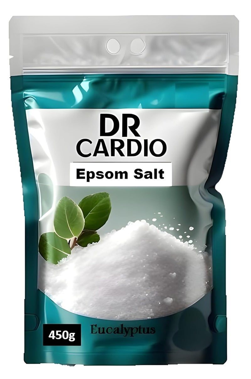 Dr Cardio ملح إبسوم من دكتور كارديو لتخفيف آلام القدم والجسم 450 جرام من الأوكالبتوس - Image 1
