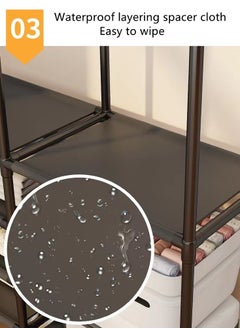 Kutis 1-Piece Simple Assembly Wardrobe Clothes Storage Rack Portable Wardrobe Organizer With Hook Metal 160x36x173 cm  - Image 4