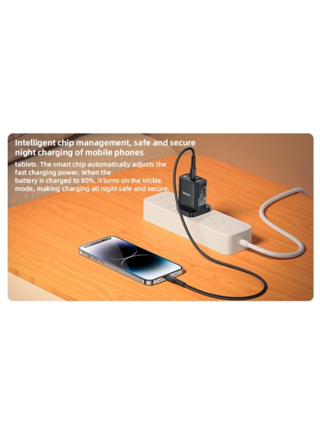 Yesido YC87 PD 20W USB-C / Type-C + USB Digital Display Charger, Specification:UK Plug (Black) - Image 3
