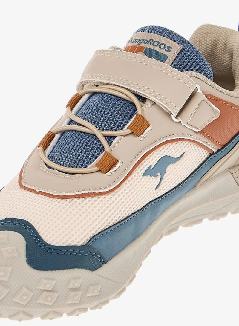 kangaROOS BEIGE Boys' Logo Detail Sports Shoes with Hook and Loop Closure for Men | Best Price UAE