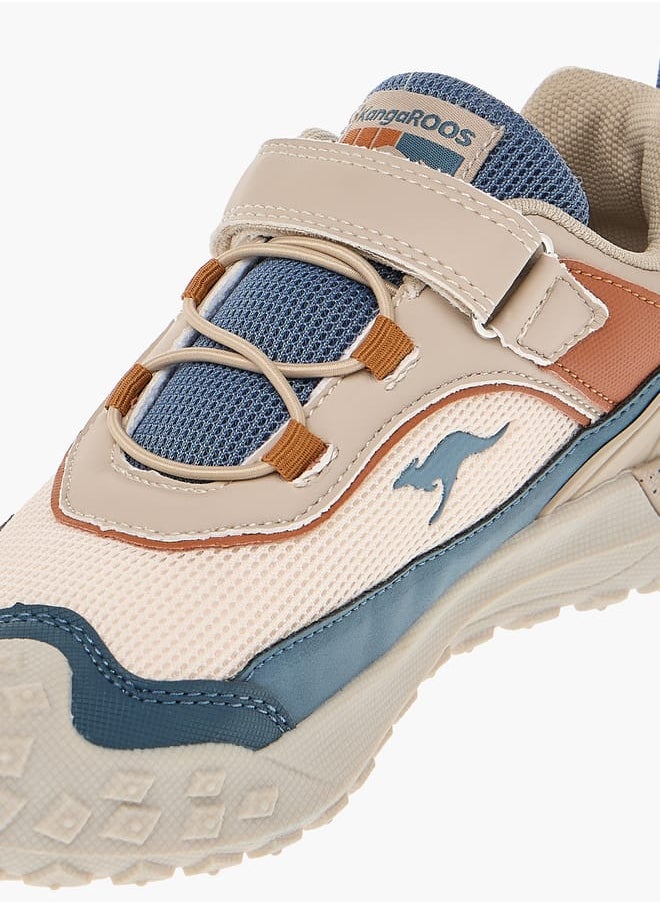 kangaROOS Boys' Logo Detail Sports Shoes with Hook and Loop Closure  - Image 4