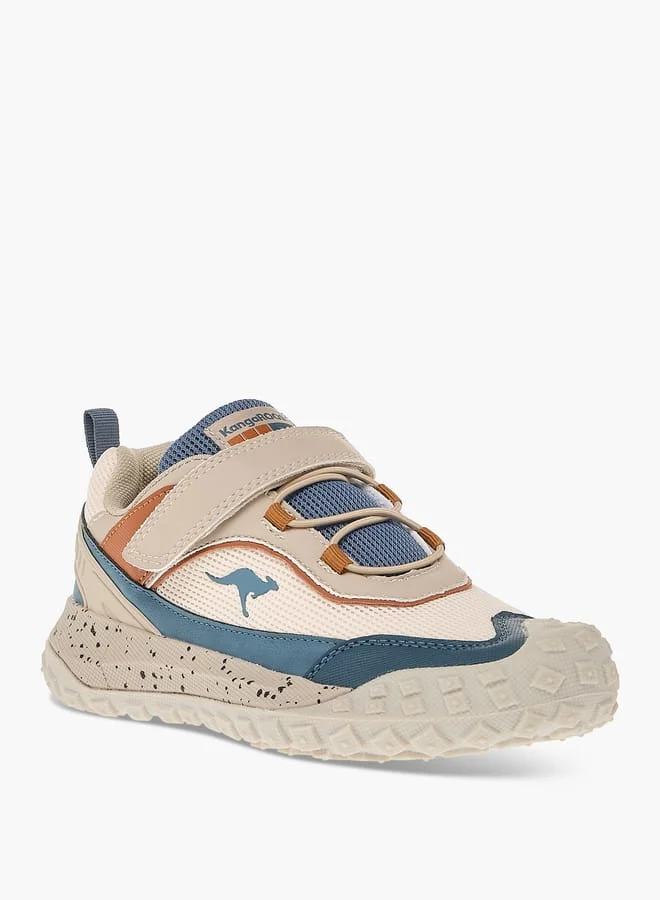 kangaROOS Boys' Logo Detail Sports Shoes with Hook and Loop Closure