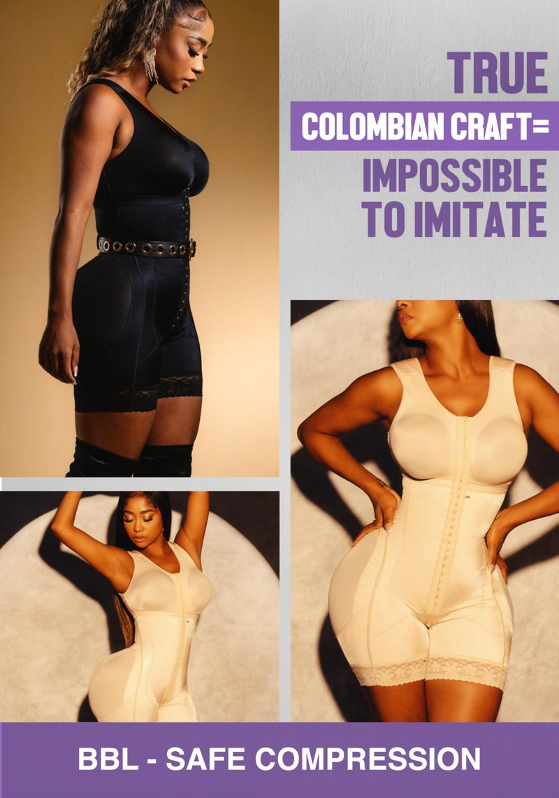 Snatched Body Stage 2 Faja with Bra | Best Body Faja Post-Op & Everyday Shapewear | Fajas Colombianas Moldeadoras Beige M - Image 3